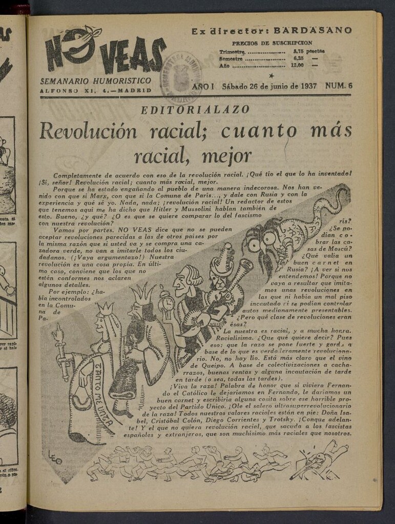 Miniatura de No veas: semanario humorístico del 26 de junio de 1937