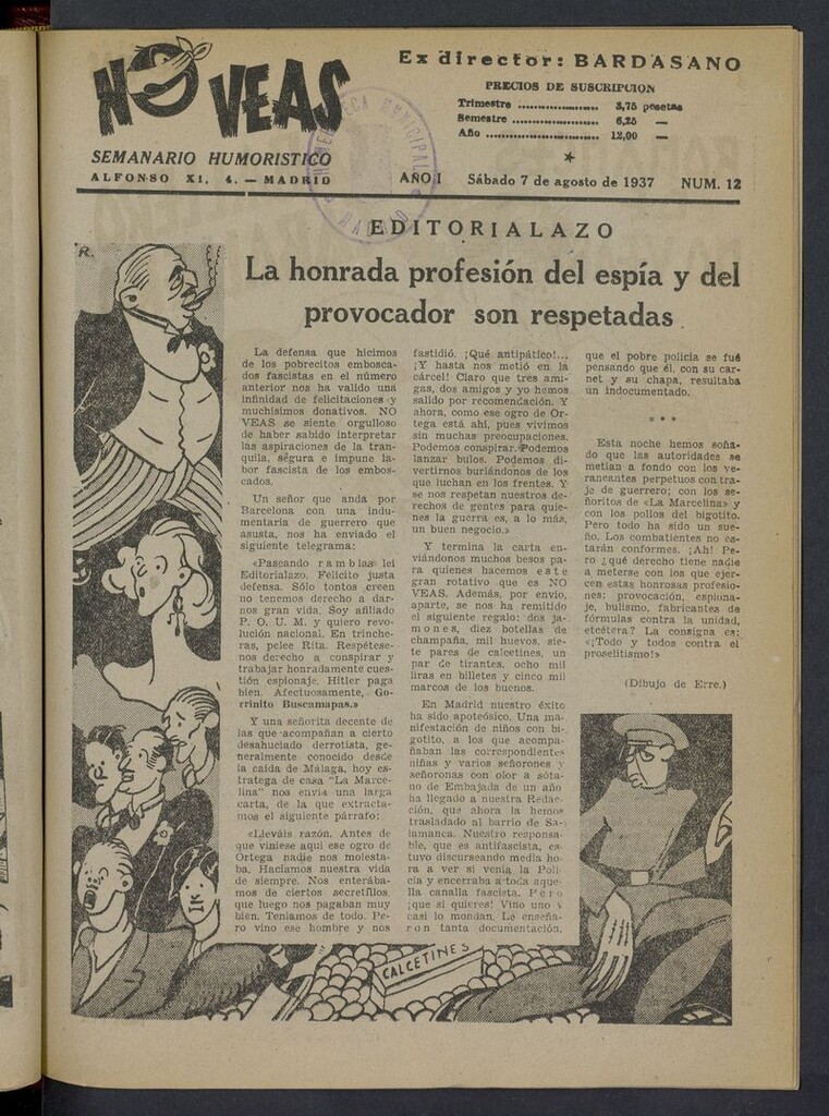 Miniatura de No veas: semanario humorístico del 7 de agosto de 1937