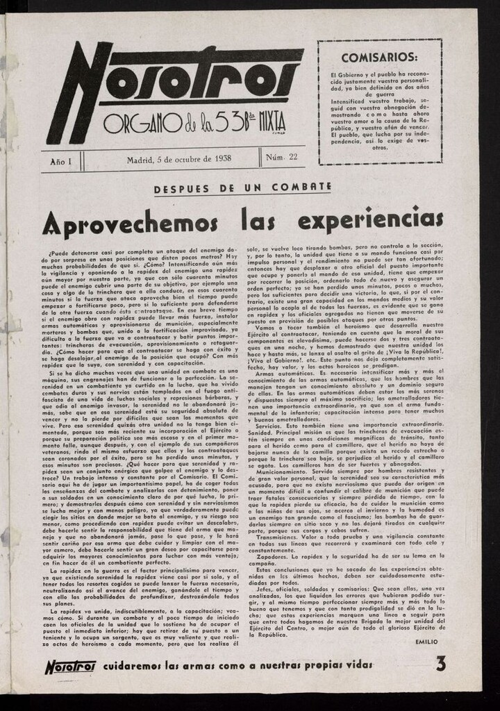 Miniatura de Nosotros: revista mensual anarquista del 5 de octubre de 1938