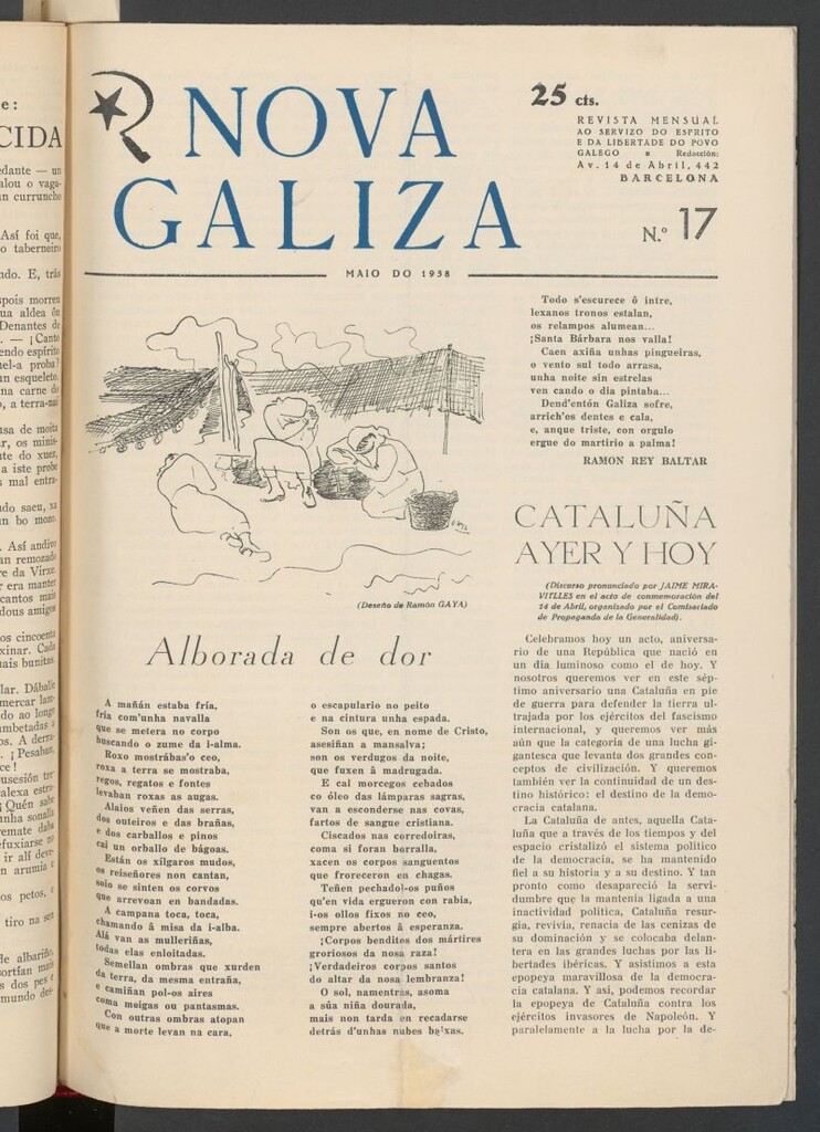 Miniatura de Nova Galiza : boletín quincenal dos escritores galegos antifeixistas do maio do 1938
