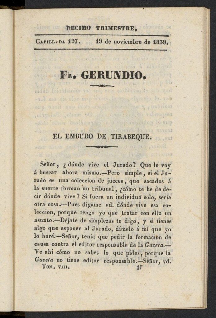 Miniatura de Fr. Gerundio: periódico satírico de política y costumbres del 19 de noviembre de 1839, capillada 197