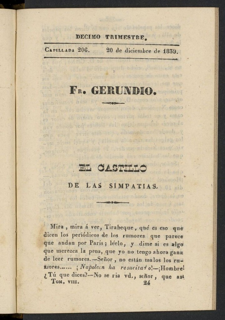 Miniatura de Fr. Gerundio: periódico satírico de política y costumbres del 20 de diciembre de 1839, capillada 206