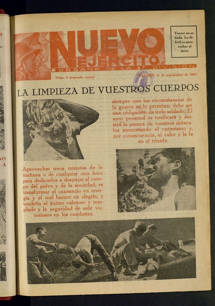 Miniatura de Nuevo Ejército : órgano de la 39 División del 11 de septiembre de 1937