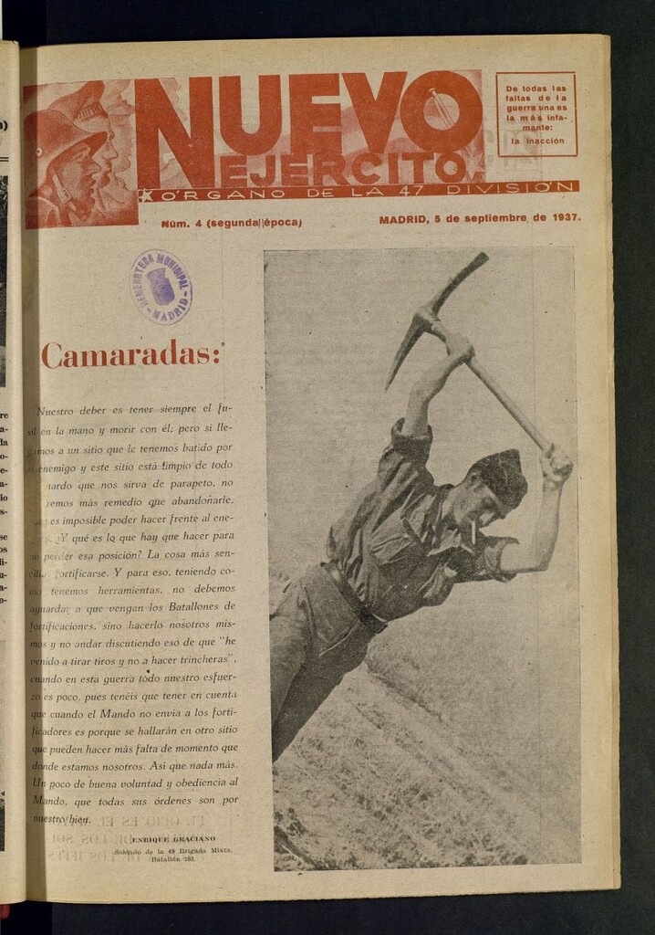 Miniatura de Nuevo Ejército : órgano de la 39 División del 5 de septiembre de 1937