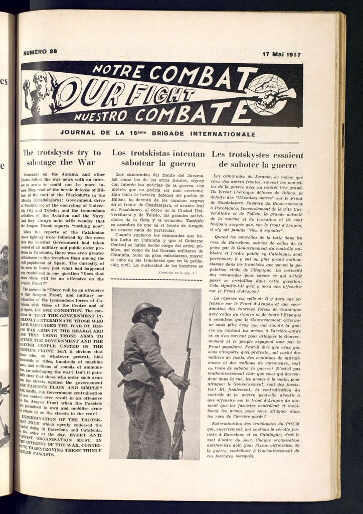 Miniatura de Notre Combat : Journal de Front en Espagne de la XVeme Brigade Internationale. 17 Mai 1937