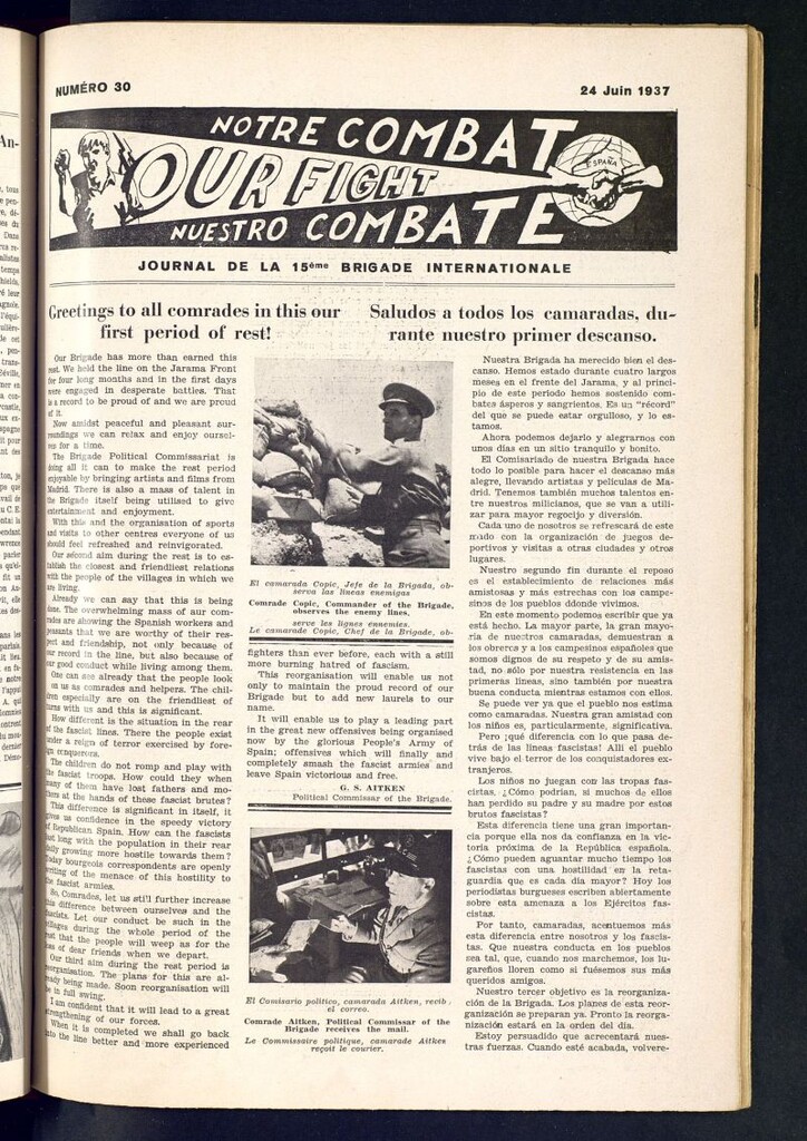 Miniatura de Notre Combat : Journal de Front en Espagne de la XVeme Brigade Internationale. 24 Juin 1937