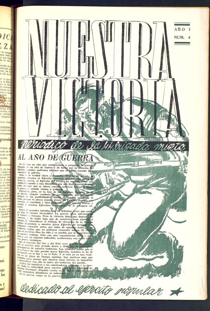 Miniatura de Nuestra victoria : periódico de la 44 Brigada Mixta ¿de agosto? de 1937