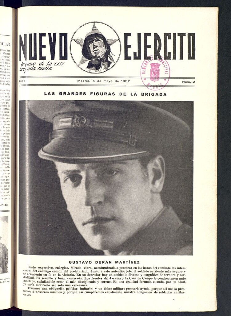 Miniatura de Nuevo Ejército semanario de guerra : Órgano de la LXIX Brigada del 4 de mayo de 1937