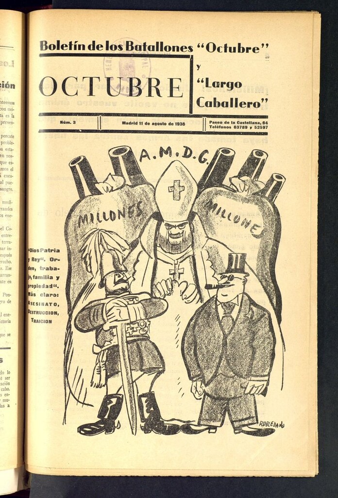 Miniatura de Octubre : boletín de los Batallones Octubre y Largo Caballero del 11 de agosto de 1936