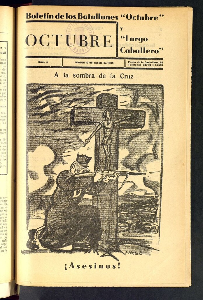 Miniatura de Octubre : boletín de los Batallones Octubre y Largo Caballero del 12 de agosto de 1936