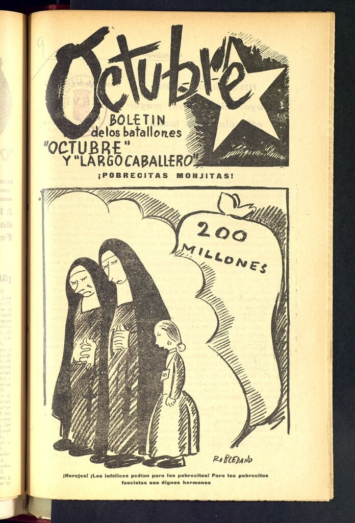 Miniatura de Octubre : boletín de los Batallones Octubre y Largo Caballero del 19 de agosto de 1936