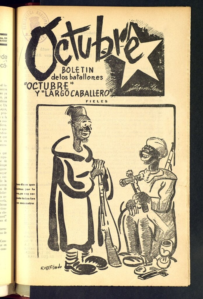 Miniatura de Octubre : boletín de los Batallones Octubre y Largo Caballero del 20 de agosto de 1936