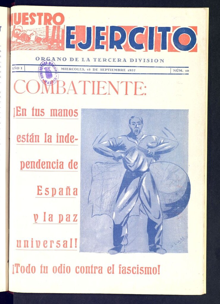 Miniatura de Nuestro ejercito : órgano de la 3ª División del 15 de septiembre de 1937