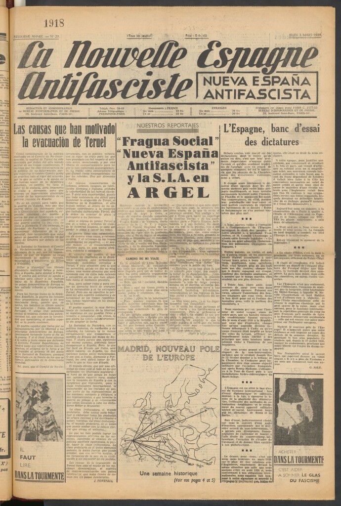 Miniatura de La Nouvelle Espagne antifasciste = Nueva España antifascista. 3 Mars, 1938