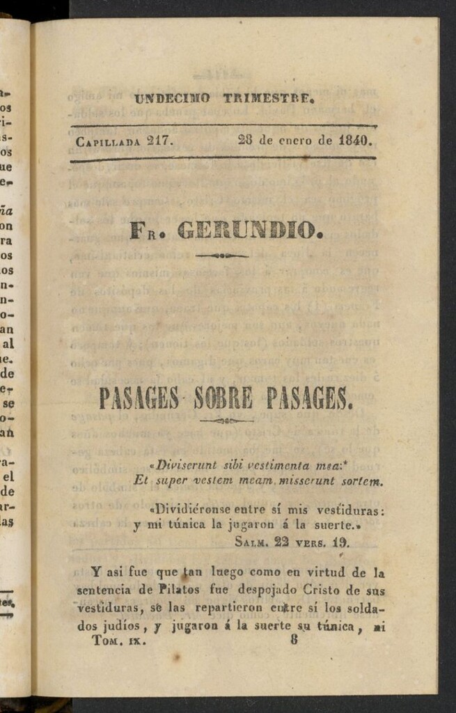 Miniatura de Fr. Gerundio: periódico satírico de política y costumbres del 28 de enero de 1840, capillada 217