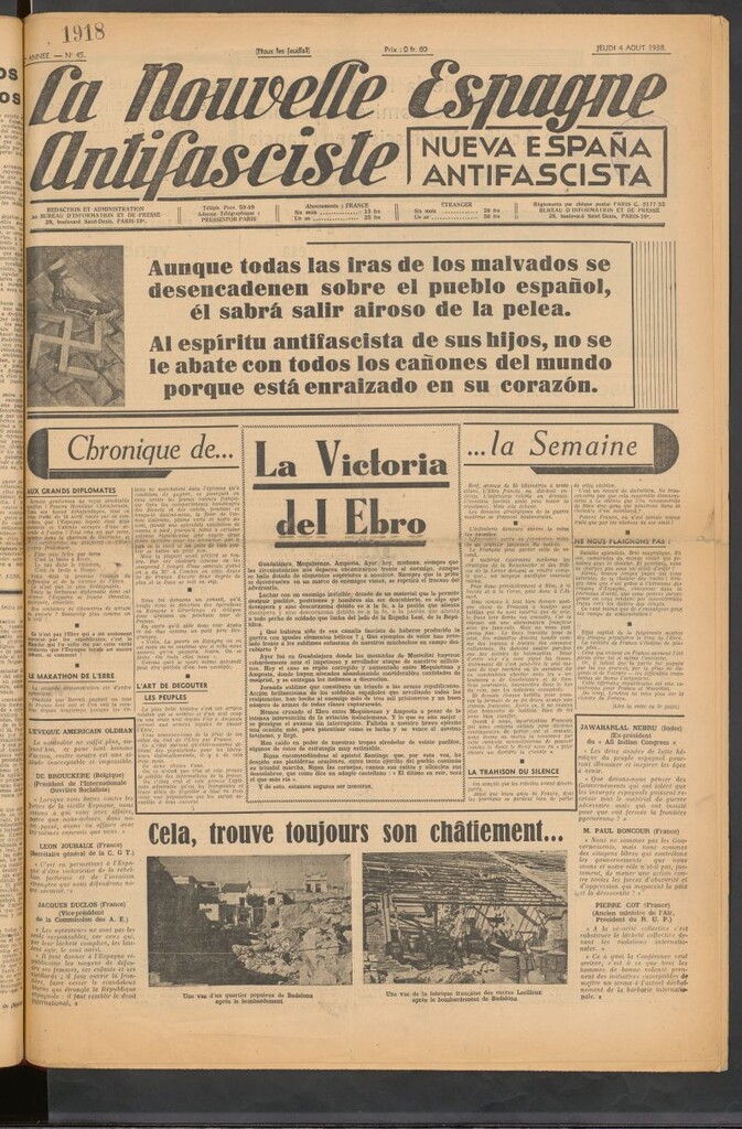 Miniatura de La Nouvelle Espagne antifasciste = Nueva España antifascista. 4 Aout, 1938