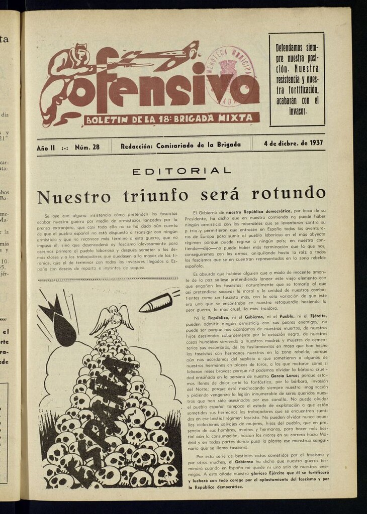 Miniatura de Ofensiva : boletín de la 18ª Brigada Mixta del 4 de diciembre de 1937