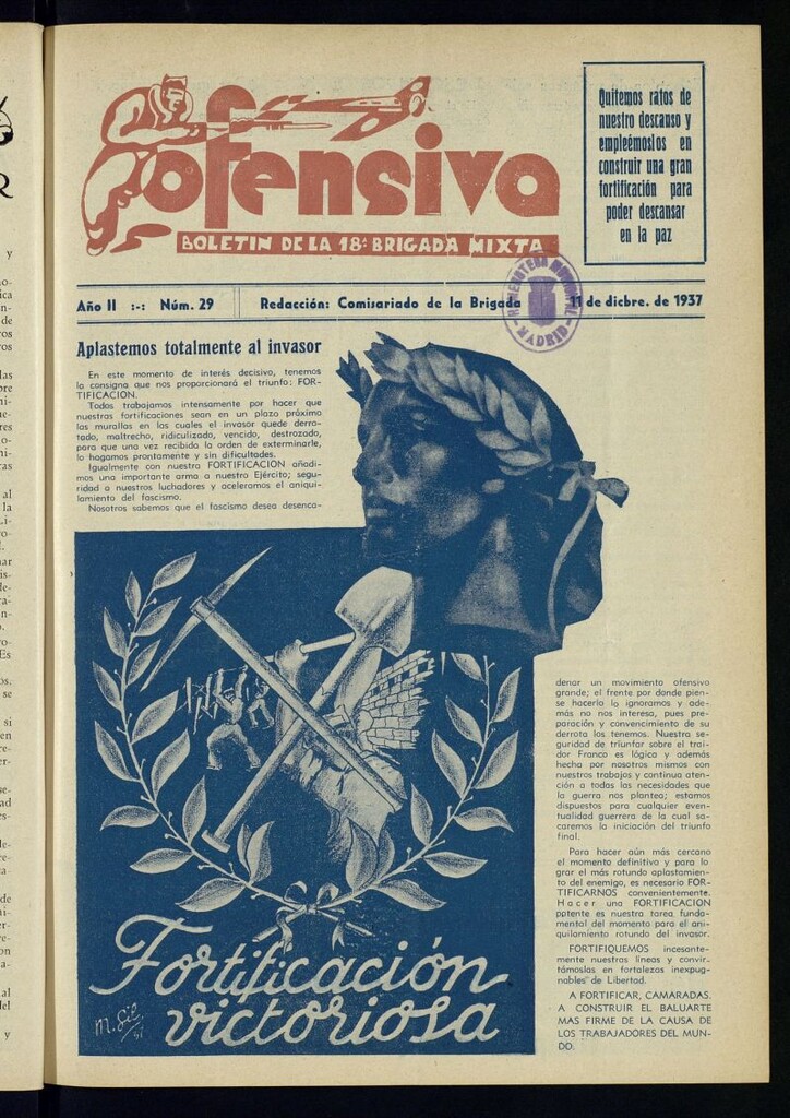 Miniatura de Ofensiva : boletín de la 18ª Brigada Mixta del 11 de diciembre de 1937
