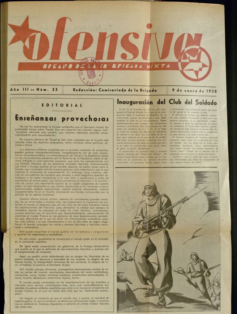 Miniatura de Ofensiva : boletín de la 18ª Brigada Mixta del 9 de enero de 1938