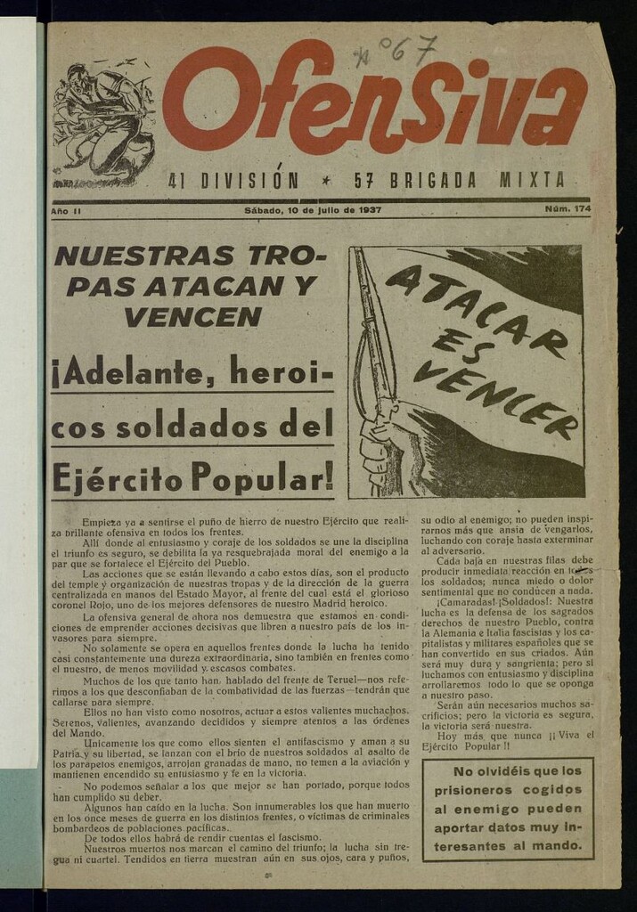 Miniatura de Ofensiva : 41ª División, 57ª Brigada Mixta del 10 de julio de 1937
