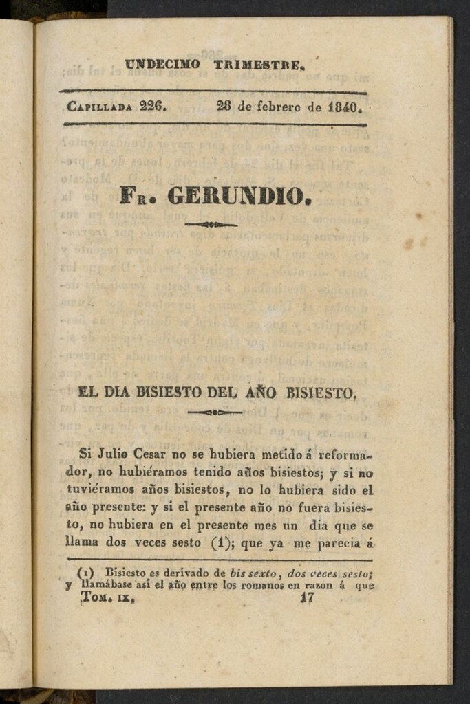 Miniatura de Fr. Gerundio: periódico satírico de política y costumbres del 28 de febrero de 1840, capillada 226