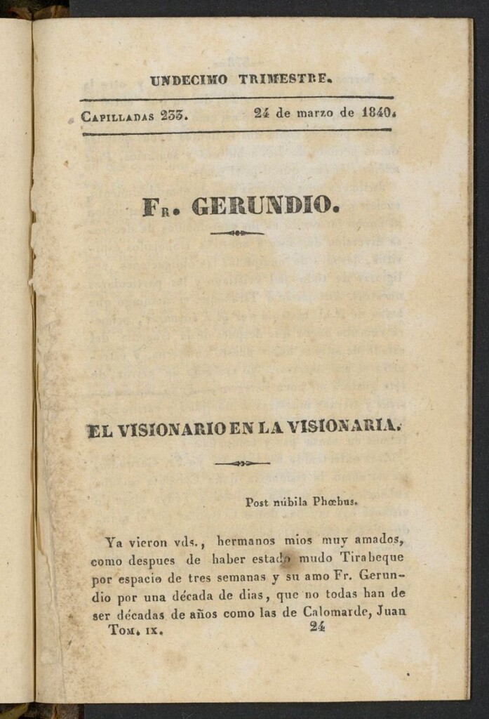 Miniatura de Fr. Gerundio: periódico satírico de política y costumbres del 24 de marzo de 1840, capillada 233