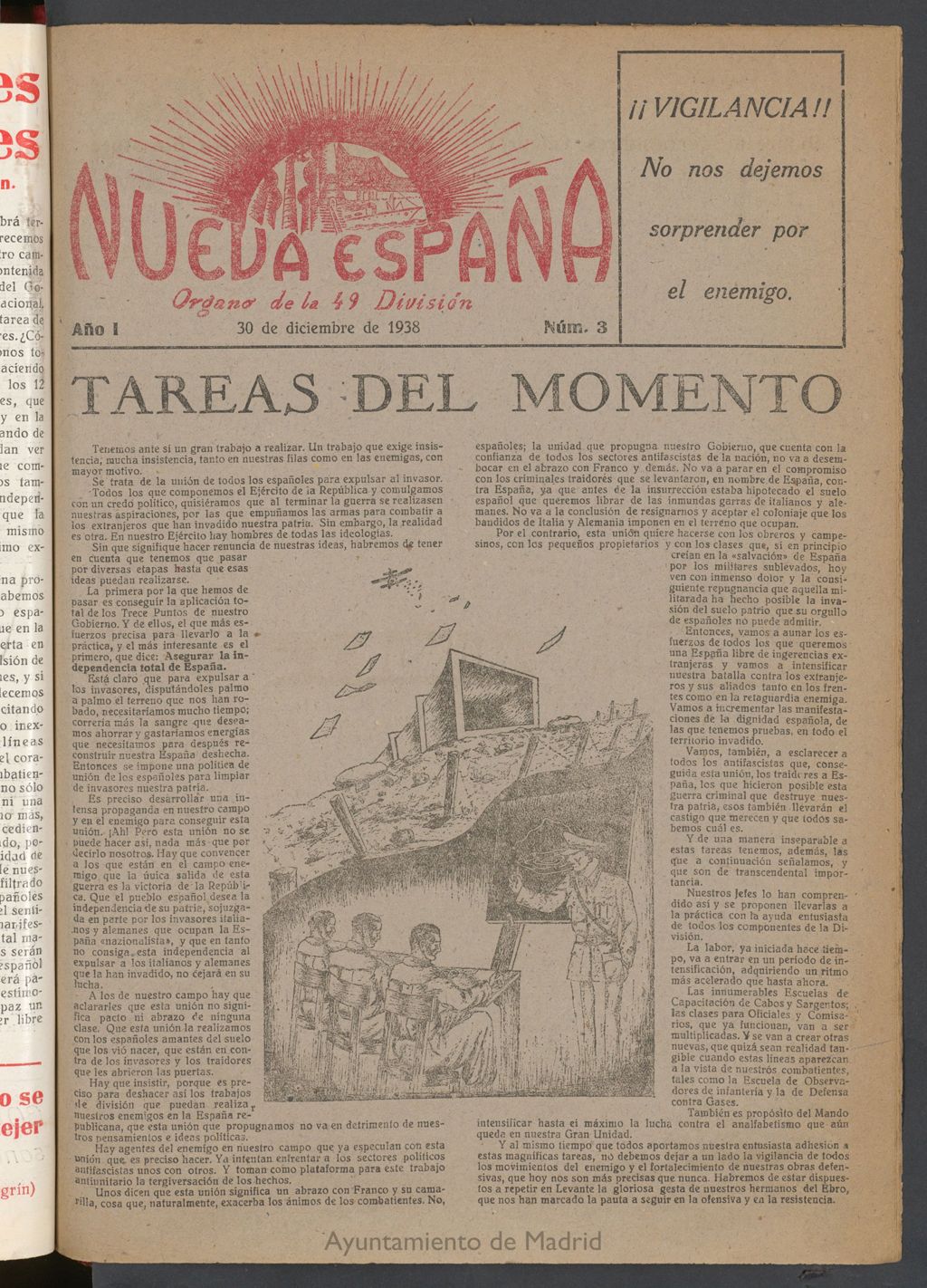 Miniatura de Nueva España : órgano de la 49 División del 30 de diciembre de 1938