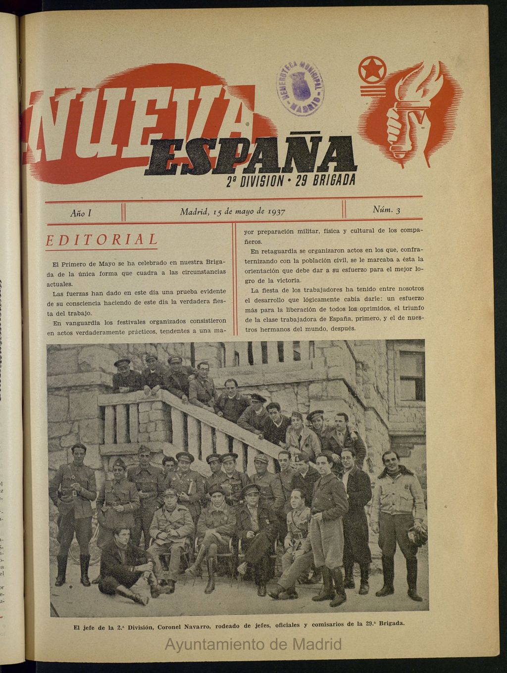 Miniatura de Nueva España : 2ª División, 29 Brigada del 15 de mayo de 1937