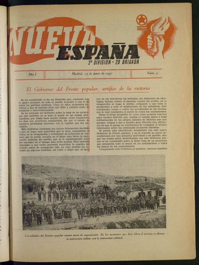 Miniatura de Nueva España : 2ª División, 29 Brigada del 15 de junio de 1937