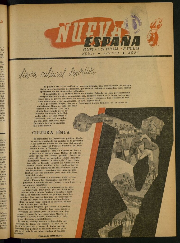Miniatura de Nueva España : 2ª División, 29 Brigada. Nº 9 de agosto de 1937