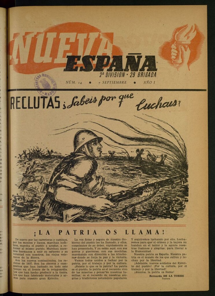 Miniatura de Nueva España : 2ª División, 29 Brigadadel 7 de septiembre de 1937
