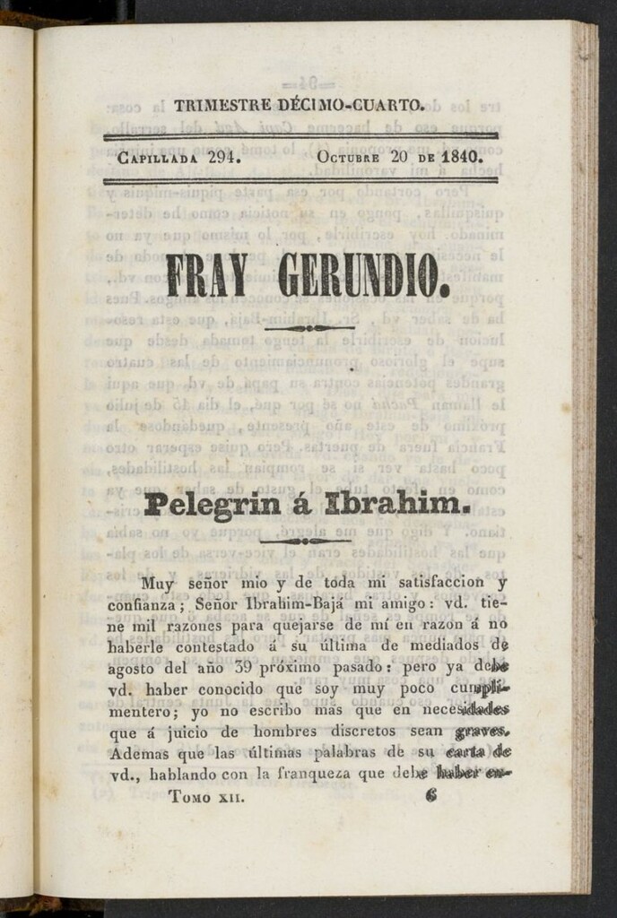 Miniatura de Fr. Gerundio: periódico satírico de política y costumbres del 20 de octubre de 1840, capillada 294