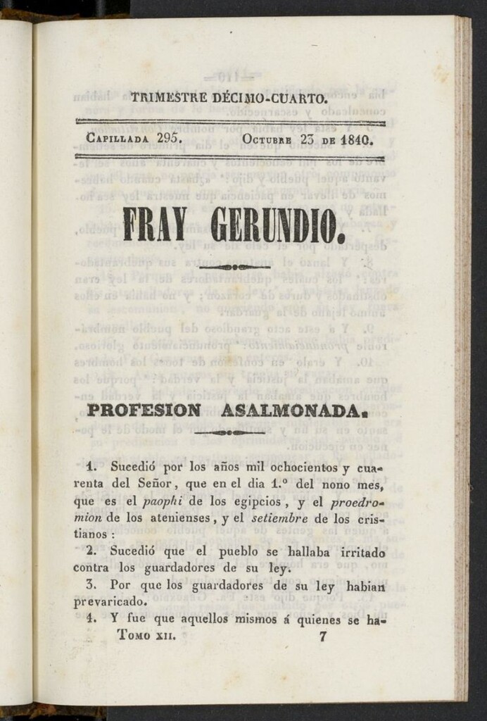 Miniatura de Fr. Gerundio: periódico satírico de política y costumbres del 23 de octubre de 1840, capillada 295