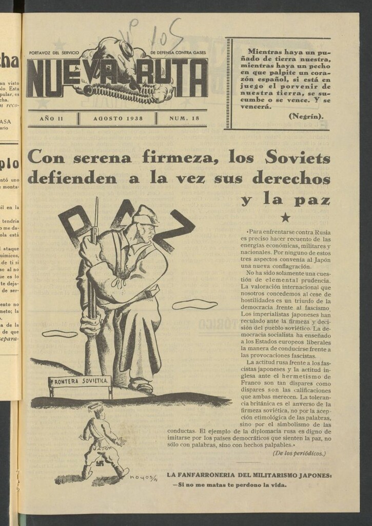 Miniatura de Nueva ruta : portavoz del Servicio de Guerra Química de agosto de 1938