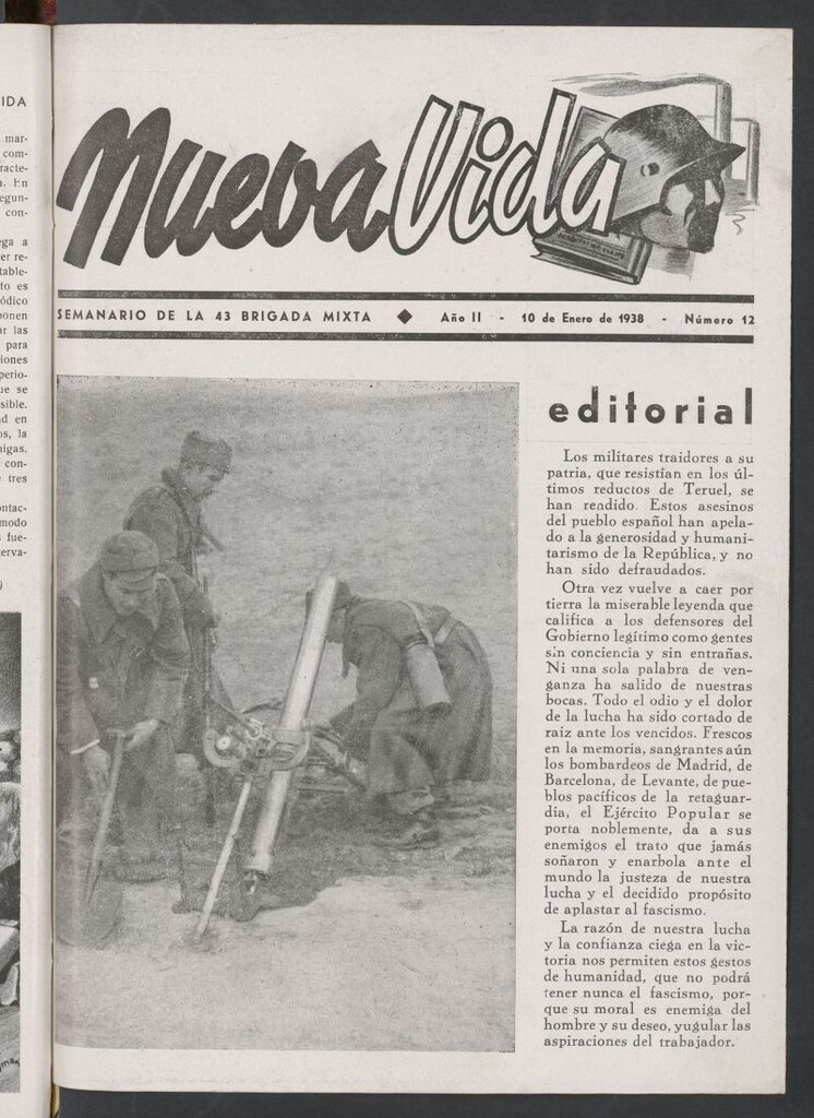 Miniatura de Nueva vida : organo oficial de la 43 Brigada Mixta del 10 de enero de 1938