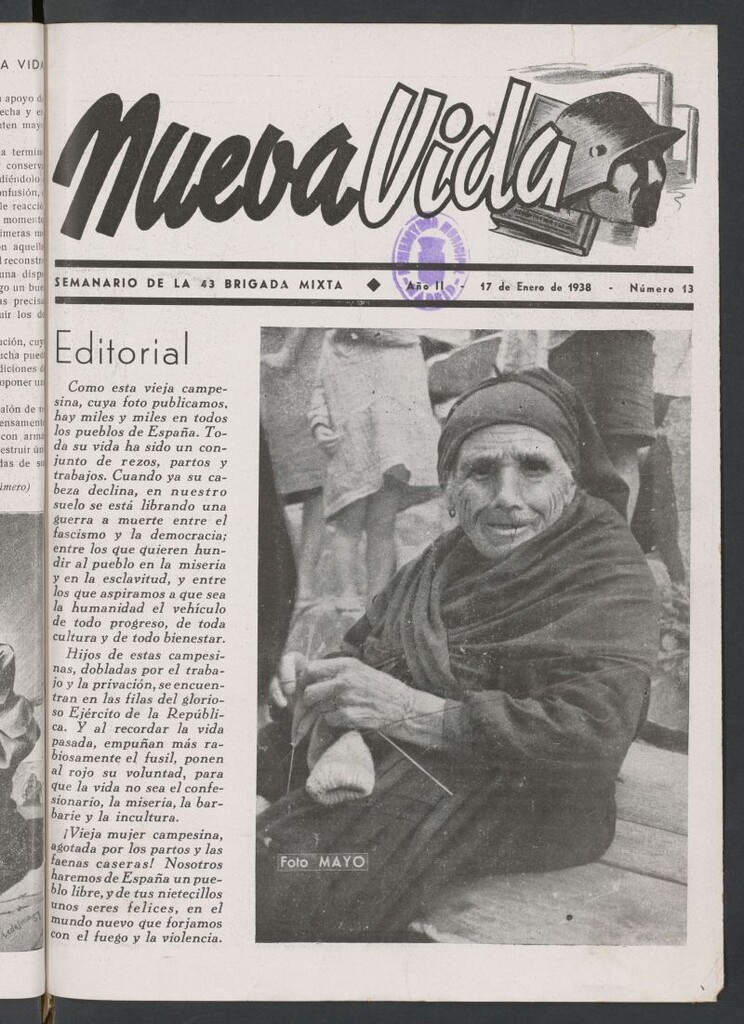 Miniatura de Nueva vida : organo oficial de la 43 Brigada Mixta del 17 de enero de 1938