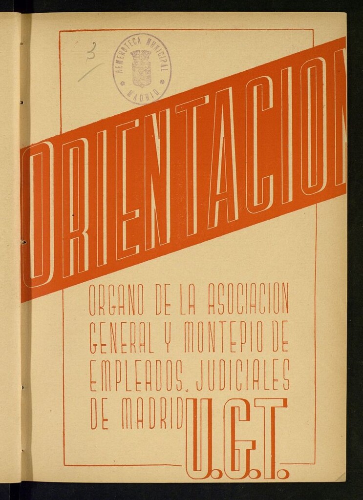 Miniatura de Orientación : órgano de la Asociación General y Montepío de Empleados Judiciales de Madrid de septiembre de 1936