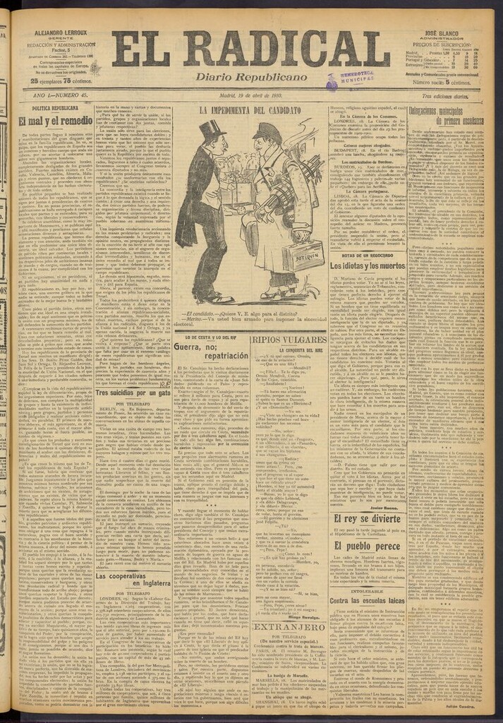 Miniatura de El Radical: diario republicano del 19 de abril de 1910