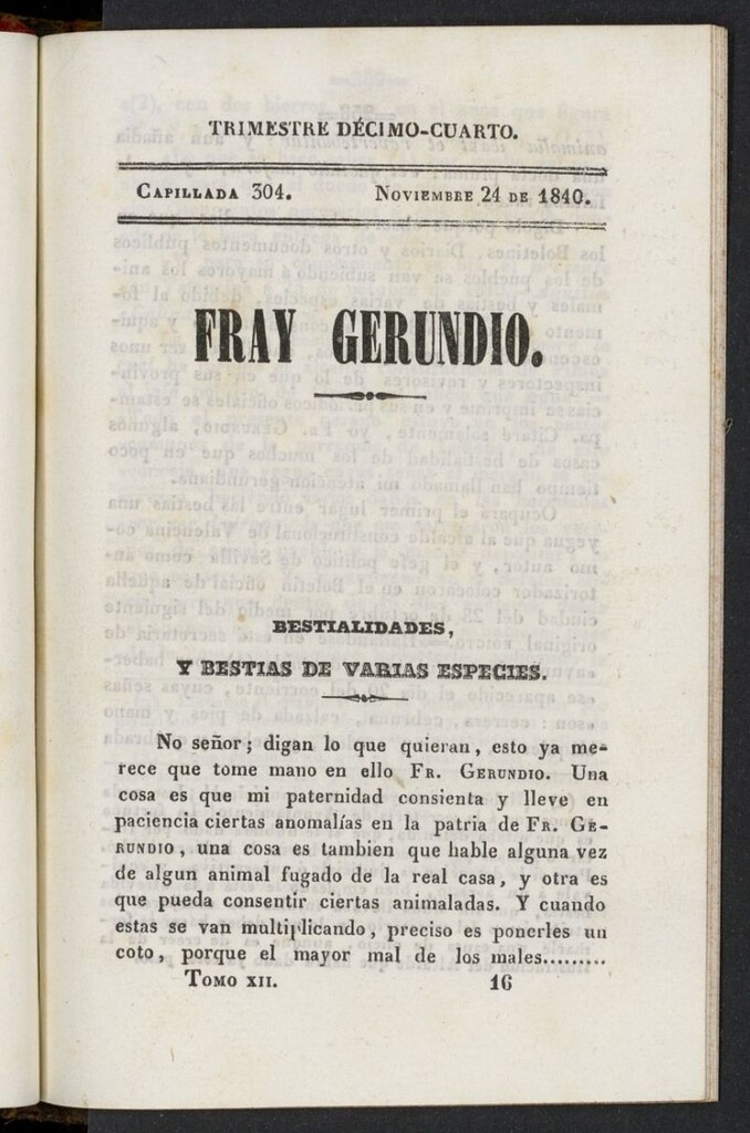 Miniatura de Fr. Gerundio: periódico satírico de política y costumbres del 24 de noviembre de 1840, capillada 304