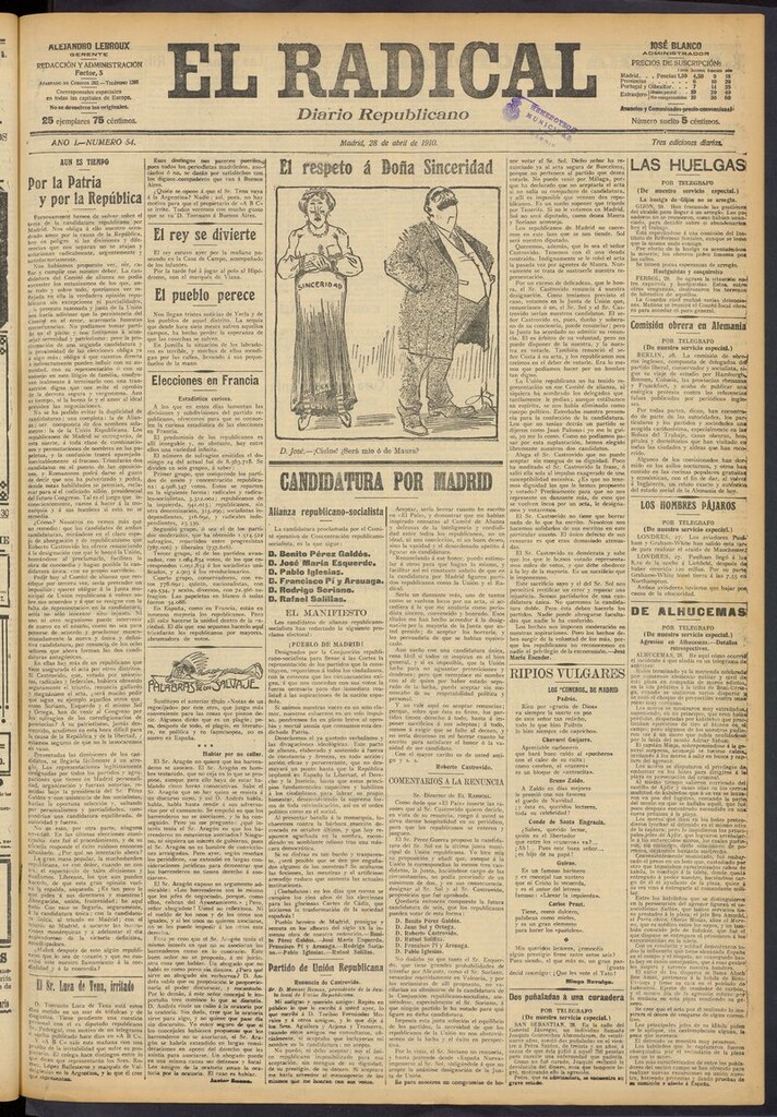 Miniatura de El Radical: diario republicano del 28 de abril de 1910