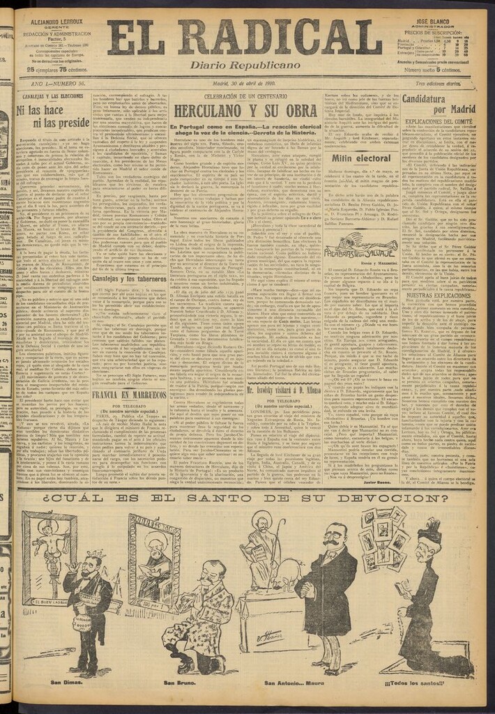 Miniatura de El Radical: diario republicano del 30 de abril de 1910