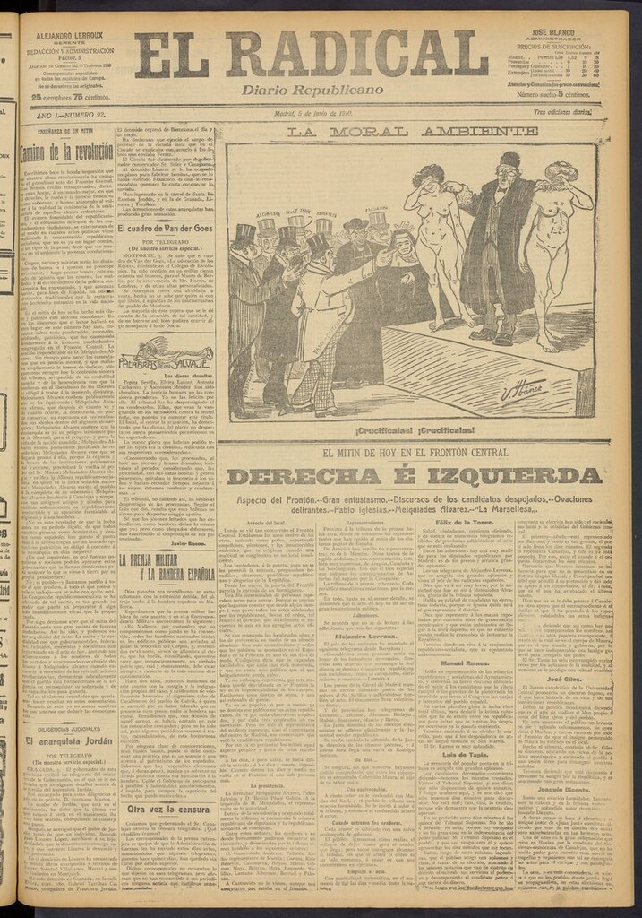 Miniatura de El Radical: diario republicano del 5 de junio de 1910