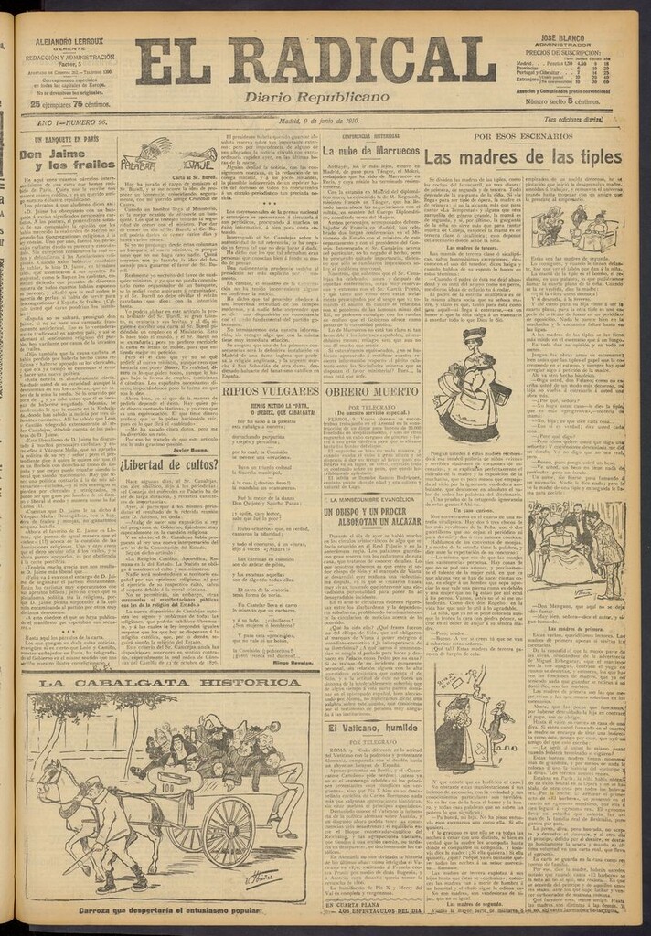 Miniatura de El Radical: diario republicano del 9 de junio de 1910