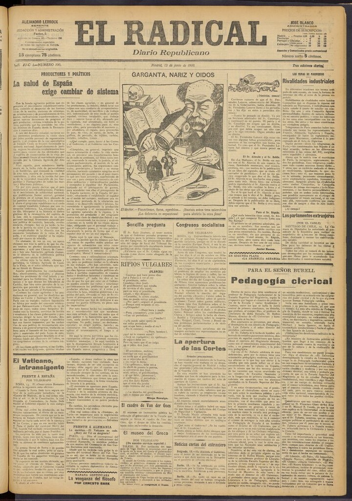 Miniatura de El Radical: diario republicano del 13 de junio de 1910