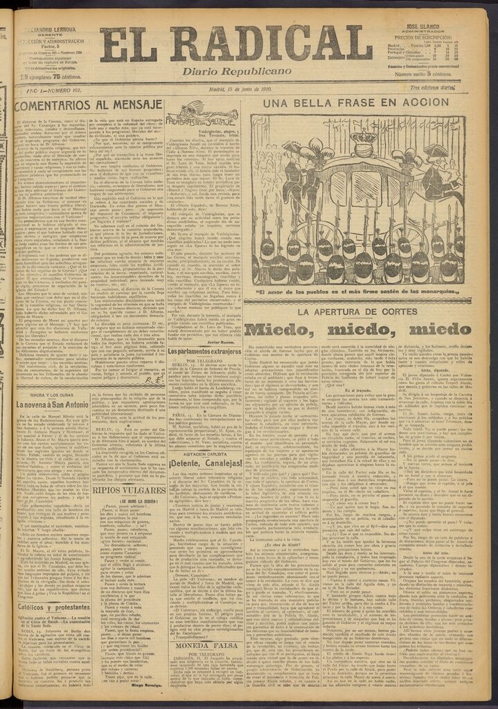 Miniatura de El Radical: diario republicano del 15 de junio de 1910
