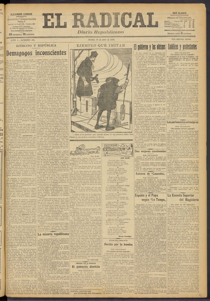 Miniatura de El Radical: diario republicano del 18 de junio de 1910