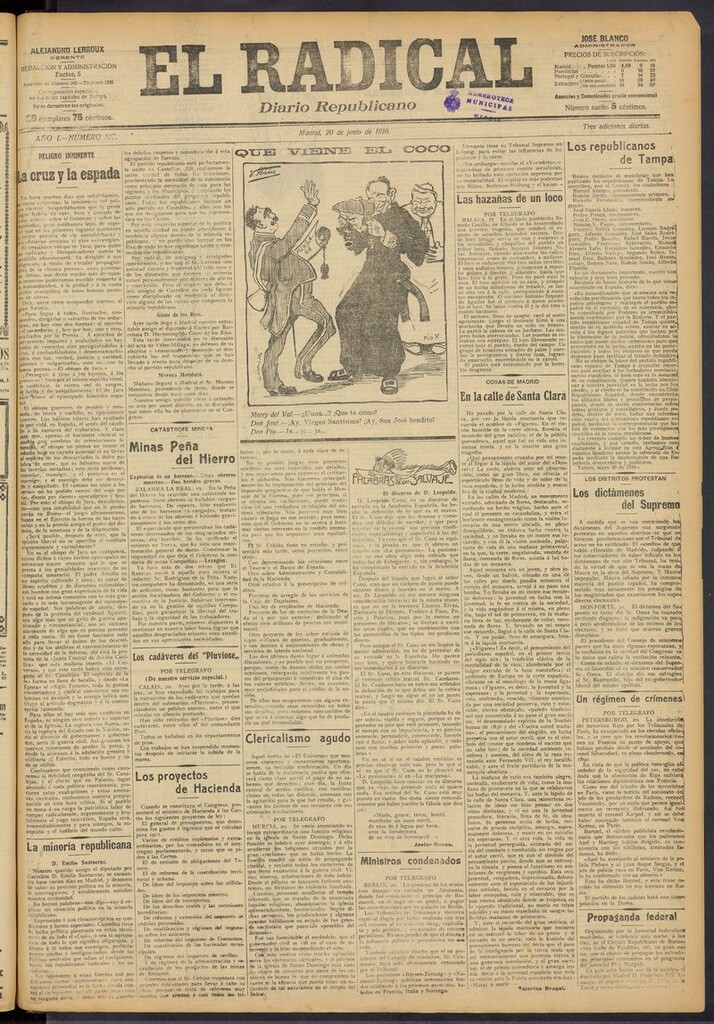 Miniatura de El Radical: diario republicano del 20 de junio de 1910