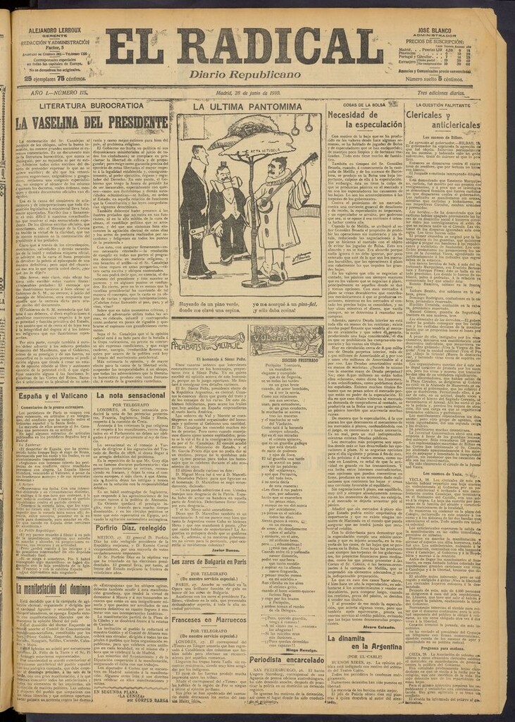 Miniatura de El Radical: diario republicano del 28 de junio de 1910