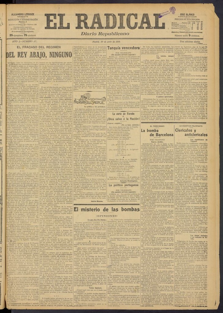 Miniatura de El Radical: diario republicano del 30 de junio de 1910