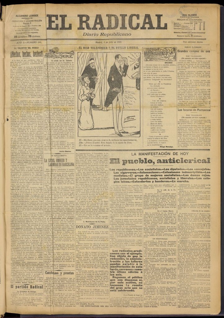 Miniatura de El Radical: diario republicano del 3 de julio de 1910